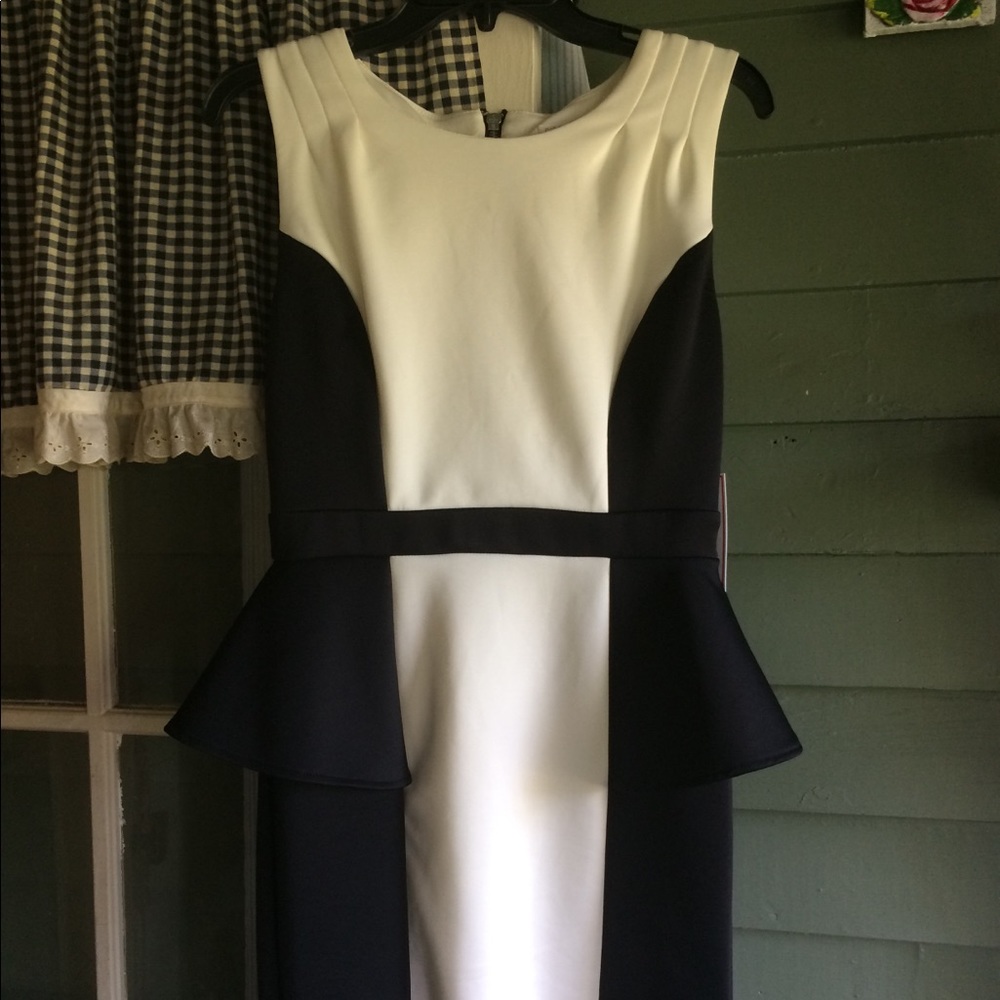 Bisou Bisou mid length black and white fancy dress